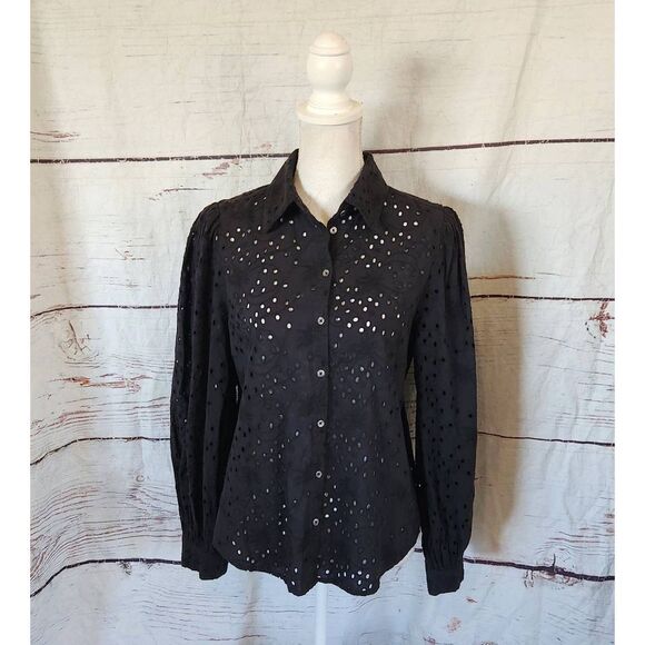 Sundance Celestine Eyelet Top with Blouson Sleeves Size Small - Picture 1 of 5
